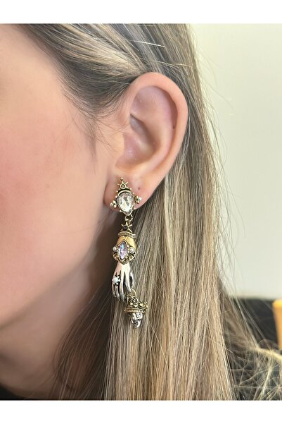 MyladyAccessoriess El Detay Kuru Kafa Küpe (Çelik)