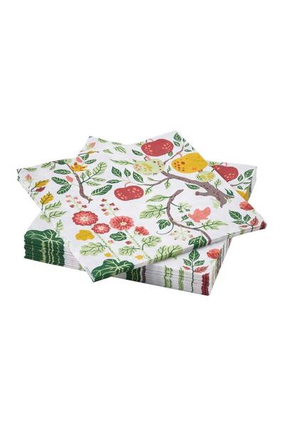 IKEA Havsbraxen Desenli Peçete Çok Renkli 33x33 Cm 30 Adet