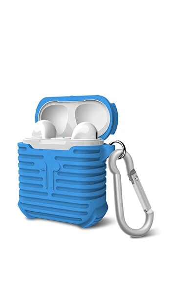 Bibilel Husa suport casti compatibila cu Apple AirPods, Albastru, BBL1094