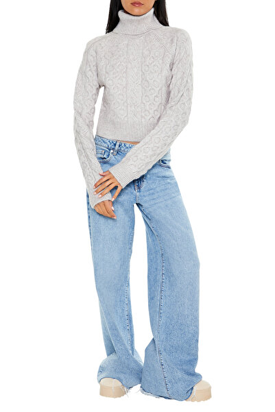 Forever 21 Örgü Yüksek Yaka Kazak