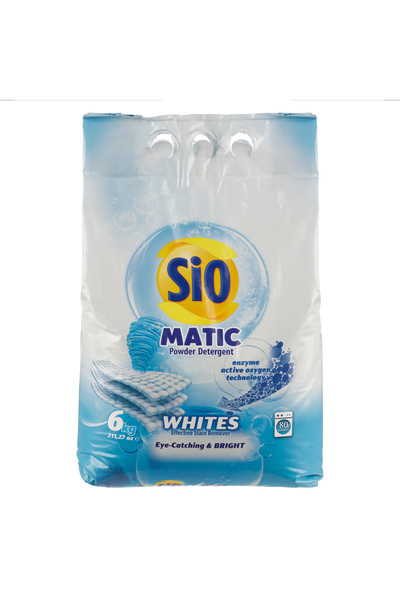 Sio Matic Powder Laundry Detergent - Whites, 6kg, 80 washes