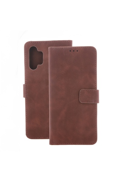 Sybero Husă inteligentă din catifea pentru Motorola Moto E22, maro