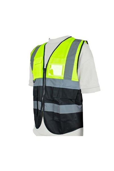 Generic Heavy Duty Reflective Safety Vest Three Colors Yellow Gray Black 3 Pocket and Card Heavy Duty Reflec