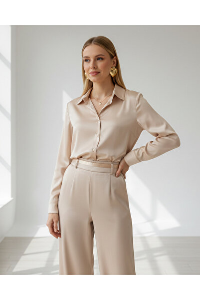 PERA MODA Πουκάμισο με σατέν επιφάνεια
