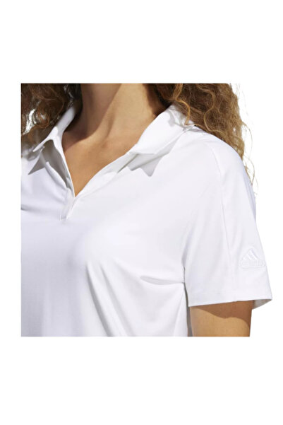 adidas Women's Go-To Primegreen V-Neck Golf Tee, UV 50+ Protection, White, Size L