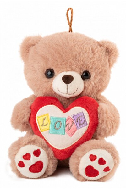 AMEK Ursulet Maro cu Inimioare Rosii 17 cm