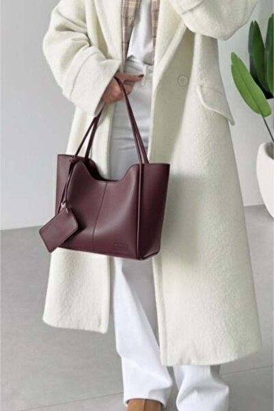 La La'Graccio Paris Geantă de umăr pentru femei Lagraccio Paris cu portmoneu pentru monede, roșu claret