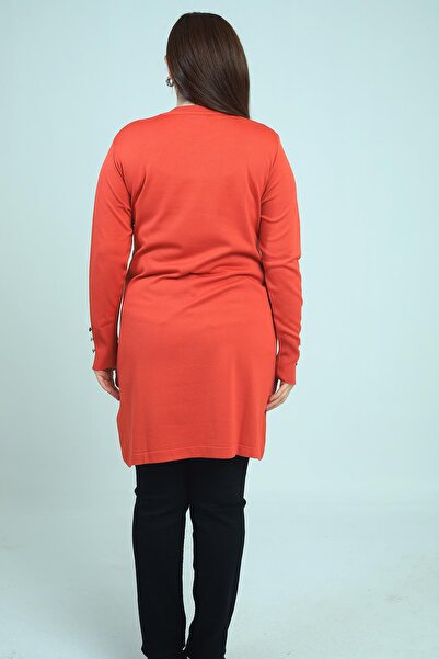 By Saygı Women's Front Sides Hair Braided Plus Size Cold Yarn Tunic Blouse