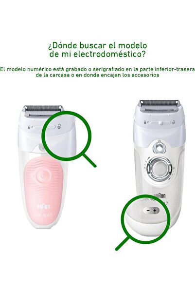 Braun E Electrotodo White Shaving Head Replacement compatible with Silk-épil 5/7/9 (Model 67030799)