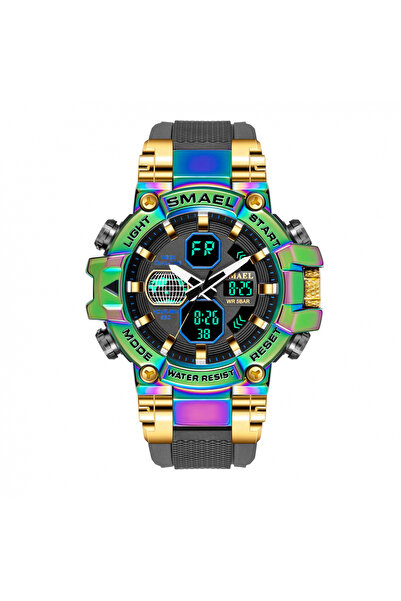 SMAEL Men's Wristwatch Chronograph Led Army Style Military Multifunctional Green