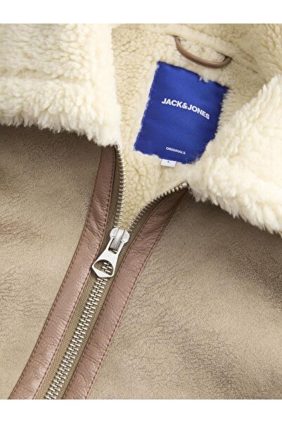 Jack & Jones Jorliverpool Aviator Jacket – Fur Collar Suede Look Winter Men's Coat Sn Collection