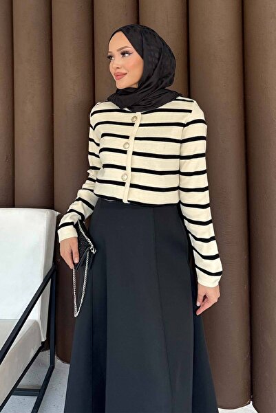 Melike Tatar Ριγέ Πλεκτό Ζακέτα 70-2419