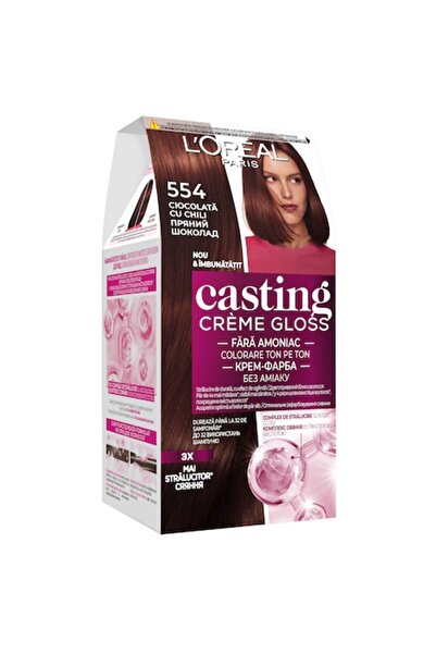 L'Oreal Paris Casting Crème Gloss 554 Chocolate with Chilli - Semi-permanent Ammonia-free Hair Dye,