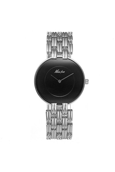 OEM Ρολόι Miss Fox Casual Quartz Fashion Elegant Silver Black για γυναίκες