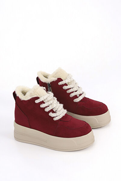 Mamito Ayakkabı FRM 034 Μπότες με λεπτομέρεια από γούνα με κορδόνια