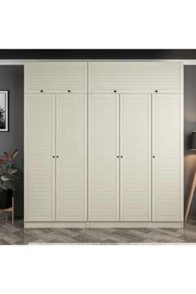 Minar Kale 5 Mebran Panjur Kapaklı 2 Çekmeceli Dolap Ve Yüklük Kumtaşı