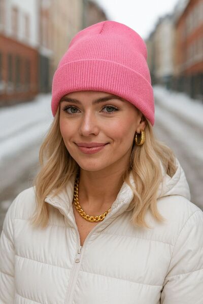 MARBERRY Beanie roz de bază pentru femei