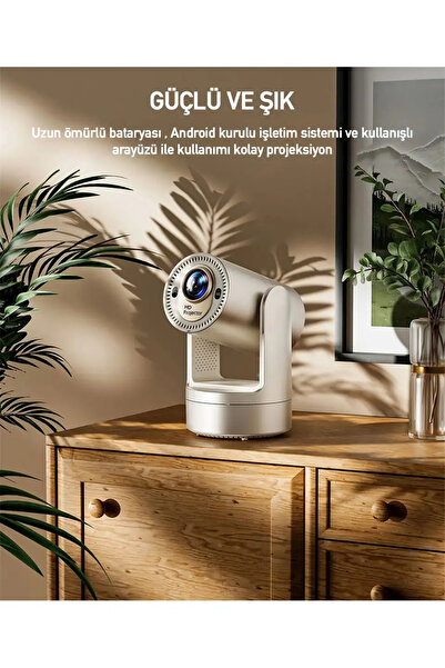 KALOBEE HY7 Şarjlı Akıllı Mini Projektör Şarjlı Projeksiyon Cihazı