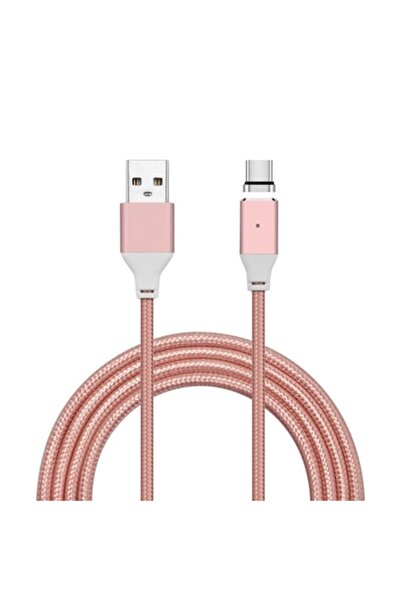 SOHO Magnetic USB-C data/charging cable, 1 m, textile reinforced, Pink
