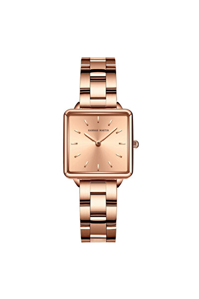 Hannah Martin Ceas de damă cu cuarț analogic elegant, auriu roz