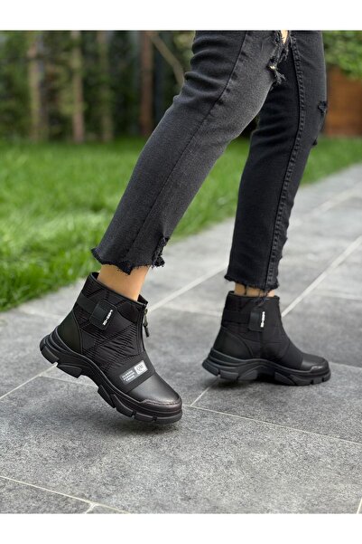 DİVA Μαύρες Γυναικείες Μπότες Daily Skin Καπιτονέ