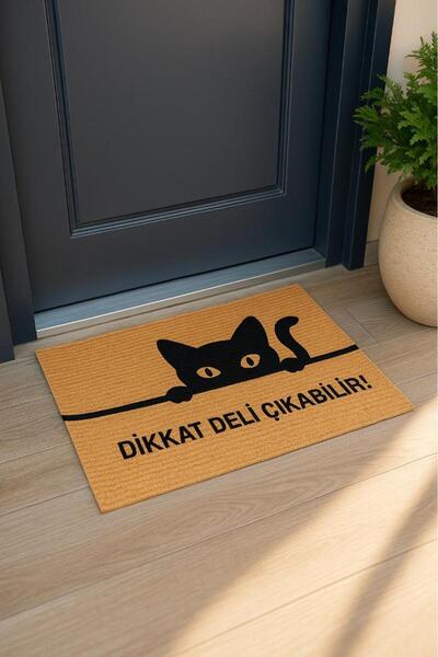 Miabella Home Kedili Paspas Kapı Önü Paspası Kitty Kapı Önü Kaymaz Paspas Toz Alıcı Kapı Paspas