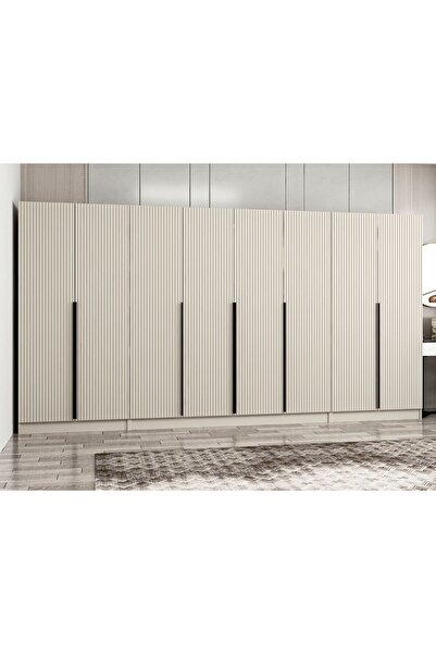 Minar Kale Plus 8 Mebran Kapaklı 2 Çekmeceli Dolap Kumtaşı Mebran 190CM