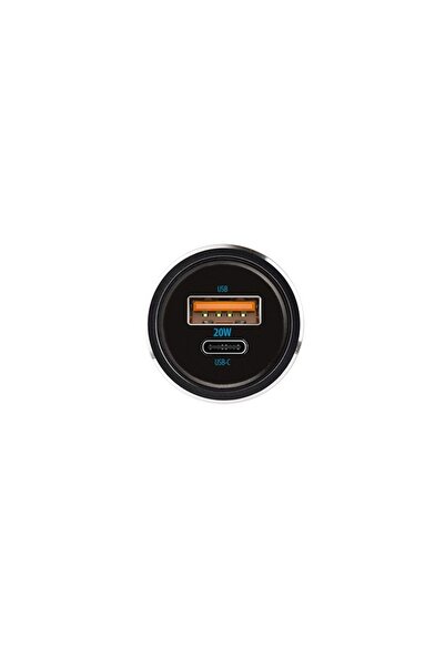 Forever Încărcător auto CC-06 PD QC 1x USB-C + 1x USB-A 20W Negru + Cablu USB-C la USB-C 60W