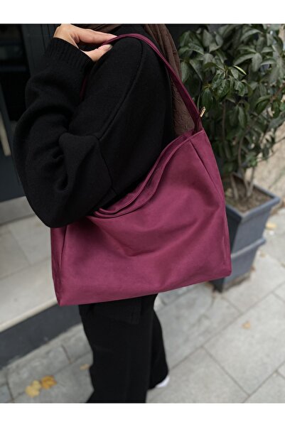 PurpleART Women's Suede Shoulder Bag