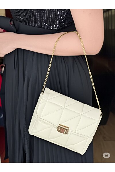 Moda West Kapitone Desenli Zincir Askılı Kilitlenebilir Kadın El Ve Omuz Çantası