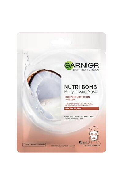 Garnier Nutribomb sheet mask with coconut milk and hyaluronic acid for dry and dull skin, 28 g