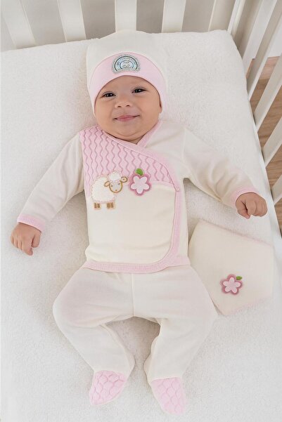 BYS BABY FASHION Pamuklu 5 Parça Kız- Erkek Bebek Hastane Çıkış Seti (Kutulu)