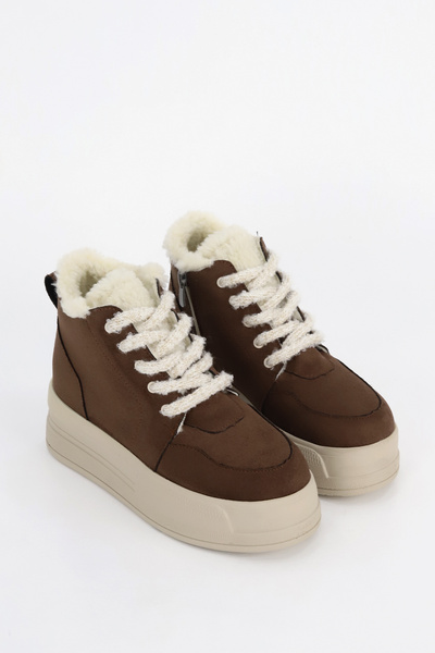 Mamito Ayakkabı FRM 034 Μπότες με λεπτομέρεια από γούνα με κορδόνια