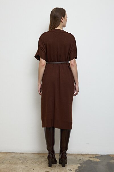 QANU Πουλόβερ Poncho Καφέ