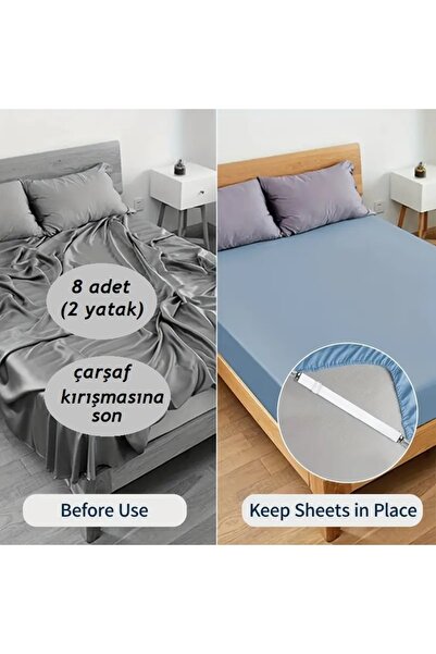 lovegame Adjustable Bed Sheet Holder 8 Pieces (2 Beds)