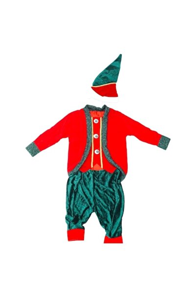 GOLD MARKET Στολή Ξωτικού, Βελούδο, Αγόρι, 7-9 ετών, Πράσινο Έλατου