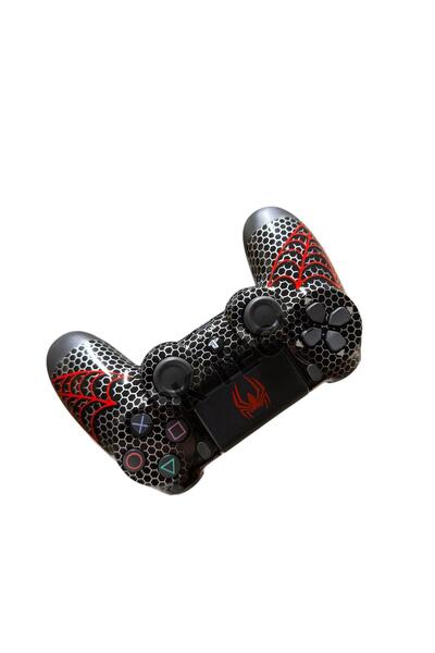CRKTEKNOLOJİ Playstation DualShock 4 Uyumlu Spider-MaN Desenli Ps4 Oyun Kolu Pc + Ps4 (1.5MT ŞARJ KABLOSU)