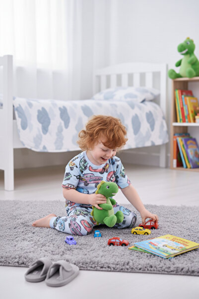 İsobel Kids bumbac 100% Set de pijamale colorate pentru copii cu model de mașină