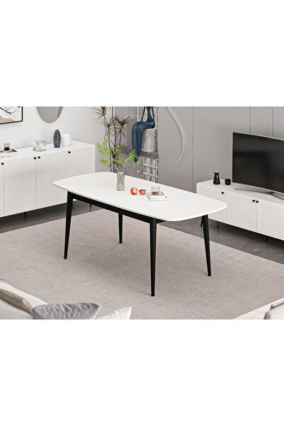 Minar Kale Pandor Açılır Yemek Masası Beyaz/Siyah