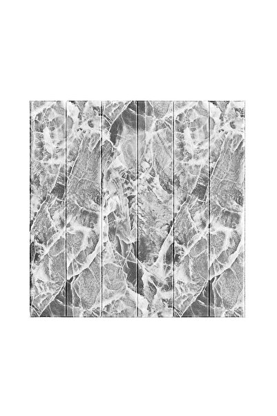 GOLD MARKET Set of 10 3D Self-Adhesive Wallpaper Panels, Resin, Waterproof, 70x70 cm, 4.9 m², Marble Gray