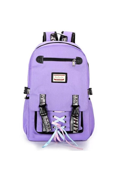 OEM Inteligentný batoh pre deti, vodotesný, USB port, zámok proti krádeži, 20-35 l, 30 x 14 x 47 cm, fialový