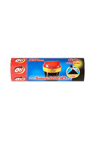 Oti Saci de gunoi SOLID, 60 litri, 60 x 72 cm, 20 buc/pachet, Galbeni