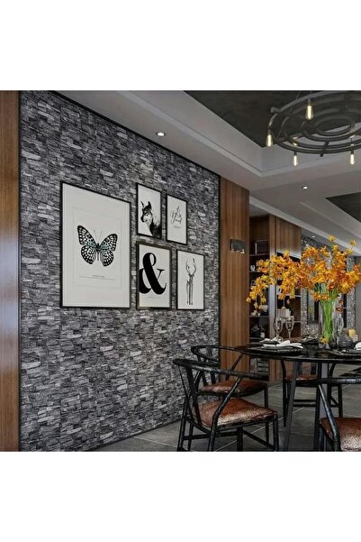 GOLD MARKET Set 10 plăci de tapet 3D autoadezive, imitație cărămidă, impermeabile, 35 x 38,5 cm, gri deschis