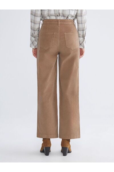 LC Waikiki LCWAIKIKI Classic Yüksek Bel Kadife Kadın Pantolon