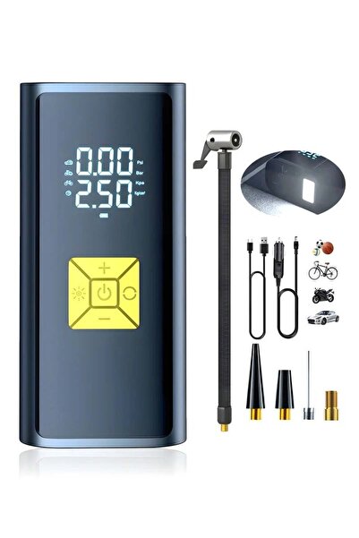 Generic Car Tyre Inflator Air Compressor 150 PSI with Auto Stop & LED Light, LCD Dual Screen