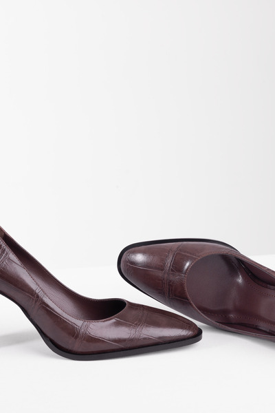 Tasarım City Luxe Series Shiny Textured Special Elegant Heeled Daily and Evening Shoes