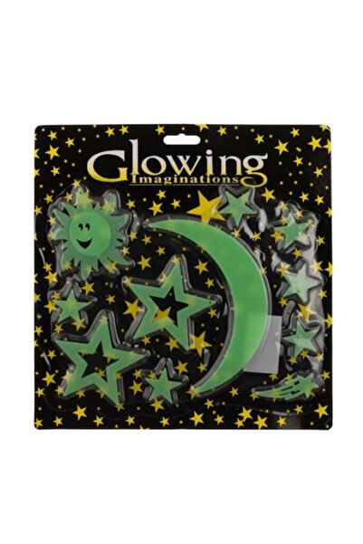 Bibilel Комплект светещи в тъмното луна, слънце и звезди за декорация на тава...