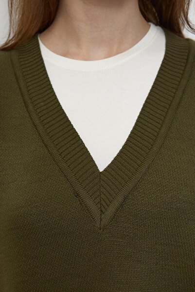 QANU Πουλόβερ Παντζόχα Χακί