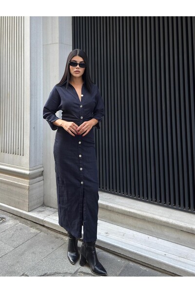 cemo BELİ BÜZGÜLÜ KOT ELBİSE