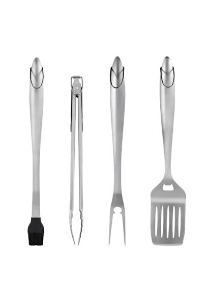 GOLD MARKET Set de 4 ustensile pentru grătar din oțel inoxidabil, rezistente ...